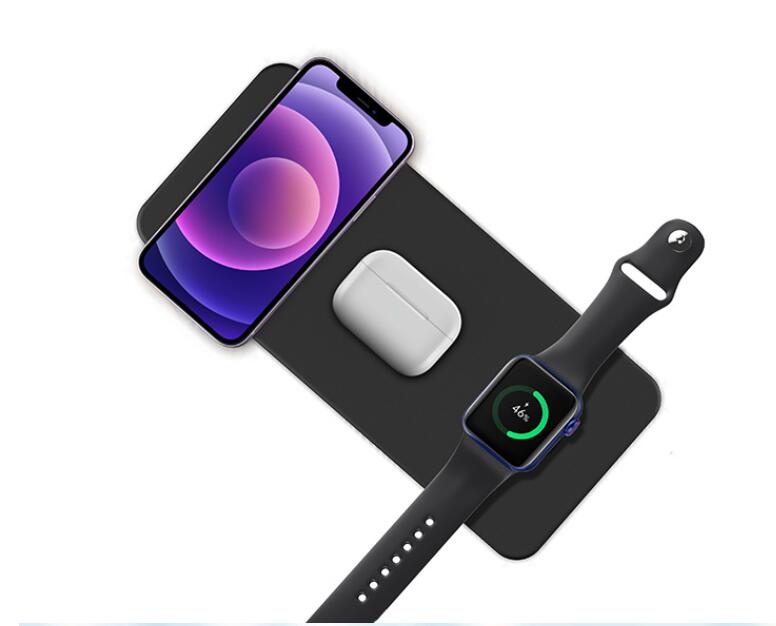 Cargador Inalámbrico Rápido de 15W para Teléfonos Apple (3-en-1)
