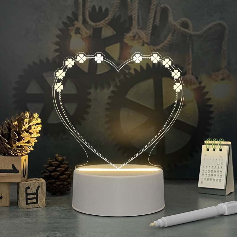 Tablero de Memo de Calendario Acrílico con Luz Nocturna LED