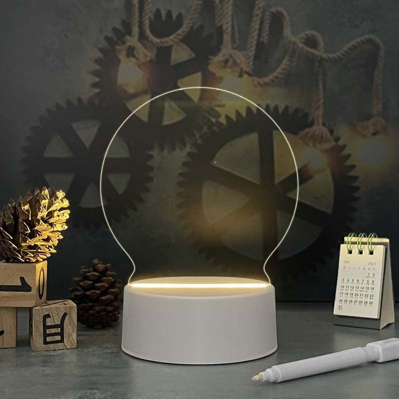 Tablero de Memo de Calendario Acrílico con Luz Nocturna LED
