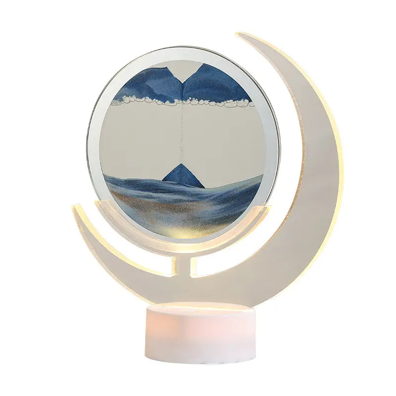 Lámpara de Mesa de Arte de Arena Móvil - Luz Nocturna de Luna 3D