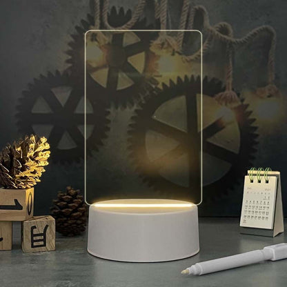 Tablero de Memo de Calendario Acrílico con Luz Nocturna LED