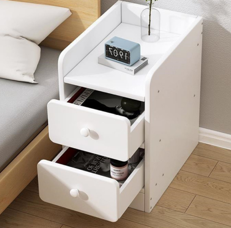 Mesa de Noche Moderna con Estante de Almacenamiento