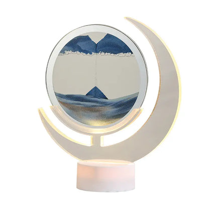 Lámpara de Mesa de Arte de Arena Móvil - Luz Nocturna de Luna 3D