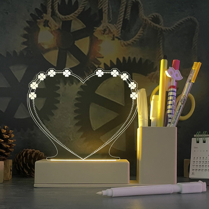 Tablero de Memo de Calendario Acrílico con Luz Nocturna LED
